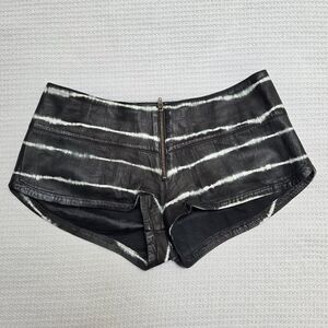 Acacia SWIM Black and White Tie-Dye Leather Women Shorts